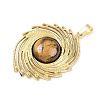 Natural Tiger Eye Pendants STAS-B109-01G-03-2
