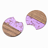 Transparent Resin & Walnut Wood Pendants LS-RESI-S389-001A-B01-2