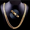 Alloy Cuban Curb Chains Necklaces & Bracelets Sets for Men WG37A02-01-3
