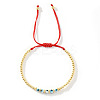 Bohemian Glass & Brass Beads Braided Bead Bracelets for Women BJ5189-2-1