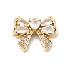 Brass Micro Pave Clear Cubic Zirconia Pendants KK-K371-29C-G-1