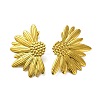 Sunflower 304 Stainless Steel Stud Earrings for Women EJEW-A117-02B-G-1