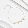 925 Sterling Silver with Natural Freshwater Pearls Anklet AJEW-Z029-03P-2