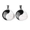 Natural Obsidian & Howlite Pendants FIND-Q109-02-2