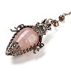 Natural Rose Quartz Dowsing Pendulum Big Pendants G-H293-01R-09-1