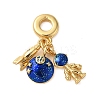 Rack Plating Brass Blue Enamel European Dangle Charms X-KK-P279-31G-1