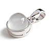 Natural White Agate Half Round Charms G-NH0001-12E-2