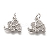Brass Micro Pave Clear Cubic Zirconia Charms ZIRC-C020-35P-1