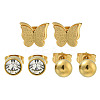 Ion Plating(IP) 304 Stainless Steel Stud Earrings EJEW-G400-38G-1