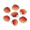 Spray Paint & Electroplate Natural Sea Shell Pendants SSHEL-N042-16E-1