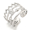 Non-Tarnish 304 Stainless Steel Open Cuff Ring RJEW-A043-02P-1