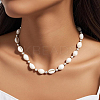 Bohemian Summer Beach Vacation Ocean Natural Cowrie Shell & Faux Pearl Beaded Necklaces HB1516-2