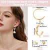 16Pcs 304 Stainless Steel Stud Earring Findings STAS-BBC0010-20C-2