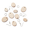 DIY Unfinished Wooden Pendant Earring Making Kits DIY-YS0001-17-3
