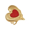 Heart 304 Stainless Steel Enamel Finger Rings for Women RJEW-G355-09G-02-4