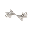 Initial Letter Brass Micro Pave Cubic Zirconia Pendants ZIRC-F008-X-2