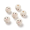 (Defective Closeout Sale: Wood Textured and Stain) Natural Wood Printed European Beads WOOD-XCP0001-66-1