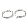 Rack Plating Brass Beaded Hoop Earrings for Women EJEW-D059-10P-2