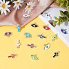 64Pcs 16 Style CCB Plastic Enamel Pendants CCB-FH0001-08-4