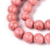 Dyed Synthetic Fossil Beads Strands G-T139-8mm-66D-4