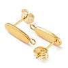 201 Stainless Steel Oval Stud Earring Findings X-STAS-K259-20G-2