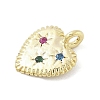 Brass Micro Pave Cubic Zirconia Charms KK-S514-04A-G-2