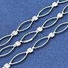 Handmade Brass Pave Clear Cubic Zirconia Horse Eye Link Chains CHC-G027-03S-1