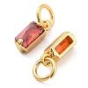 Brass Micro Pave Cubic Zirconia Charms ZIRC-F111-03G-10-2