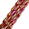 Electroplated Opaque Glass Beads Strands EGLA-L015-FR-B24-01-1