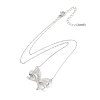 304 Stainless Steel Crystal Rhinestone Cable Chain Bowknot Pendant Necklaces for Women NJEW-C055-08P-3