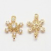 Flower Brass Micro Pave Grade AAA Cubic Zirconia Links ZIRC-O022-32G-NR-1