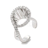 Rack Plating Brass Micro Pave Cubic Zirconia Cuff Rings RJEW-D025-12P-1