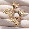 Brass Fishtail Stud Earrings EJEW-R014-08G-2