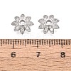 Brass Micro Pave Clear Cubic Zirconia Bead Caps KK-Q071-06P-02-3