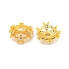 Rack Plating Brass Micro Pave Clear Cubic Zirconia Bead Caps KKB-L215-050G-2