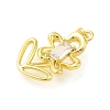 Rack Plating Brass Micro Pave Cubic Zirconia Pendants KK-S396-41G-2