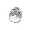 Hug Hand Fingers Cubic Zirconia Cuff Ring X1-RJEW-T016-35P-02-2