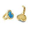 Heart Rack Plating Brass Micro Pave Cubic Zirconia Hoop Earrings EJEW-P277-07B-G-2