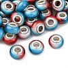 Two Tone Opaque Resin Rondelle European Beads RESI-Z046-02C-1