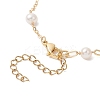 Round Natural Gemstone & Shell Pearl Beads Link Bracelets BJEW-JB12812-5