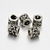 Tibetan Style Alloy Hollow Column with Flower Large Hole European Beads PALLOY-E381-03AS-NR-1