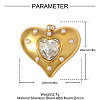 304 Stainless Steel Pave Cubic Zirconia Pendants STAS-OY006-45G-2