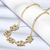 Brass Micro Pave Clear Cubic Zirconia Knot Pendant Necklaces NJEW-B157-08G-01-3