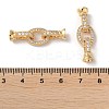 Rack Plating Brass Pave Clear Cubic Zirconia Fold Over Clasps KK-M264-14G-4