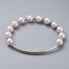 Glass Pearl Beads Stretch Bracelets BJEW-JB04758-3