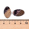 Transparent Resin and Walnut Wood Pendants RESI-T057-03B-3