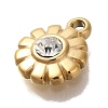 Ion Plating(IP) 304 Stainless Steel Rhinestone Charms STAS-P371-068G-2