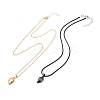 Rack Plating Alloy Heart Pendant Necklaces Sets LS-NJEW-B081-07A-2