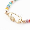 Brass Micro Pave Clear Cubic Zirconia Pendant Necklaces & Bracelets Jewelry Sets SJEW-JS01189-6