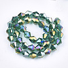 Electroplate Glass Beads Strands EGLA-Q118-6mm-B15-2
